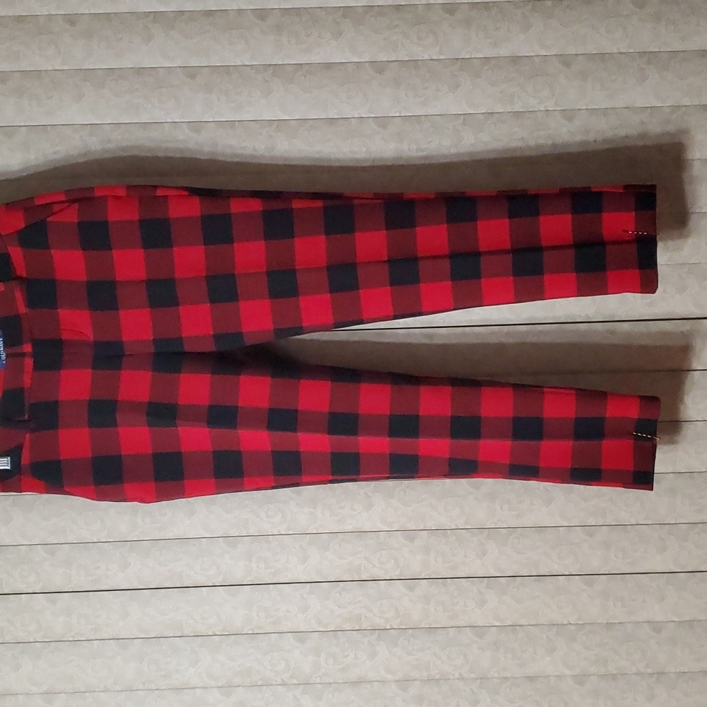 OLD NAVY Bonded Happer Mid-Rise Red Plaid 30 NWOT